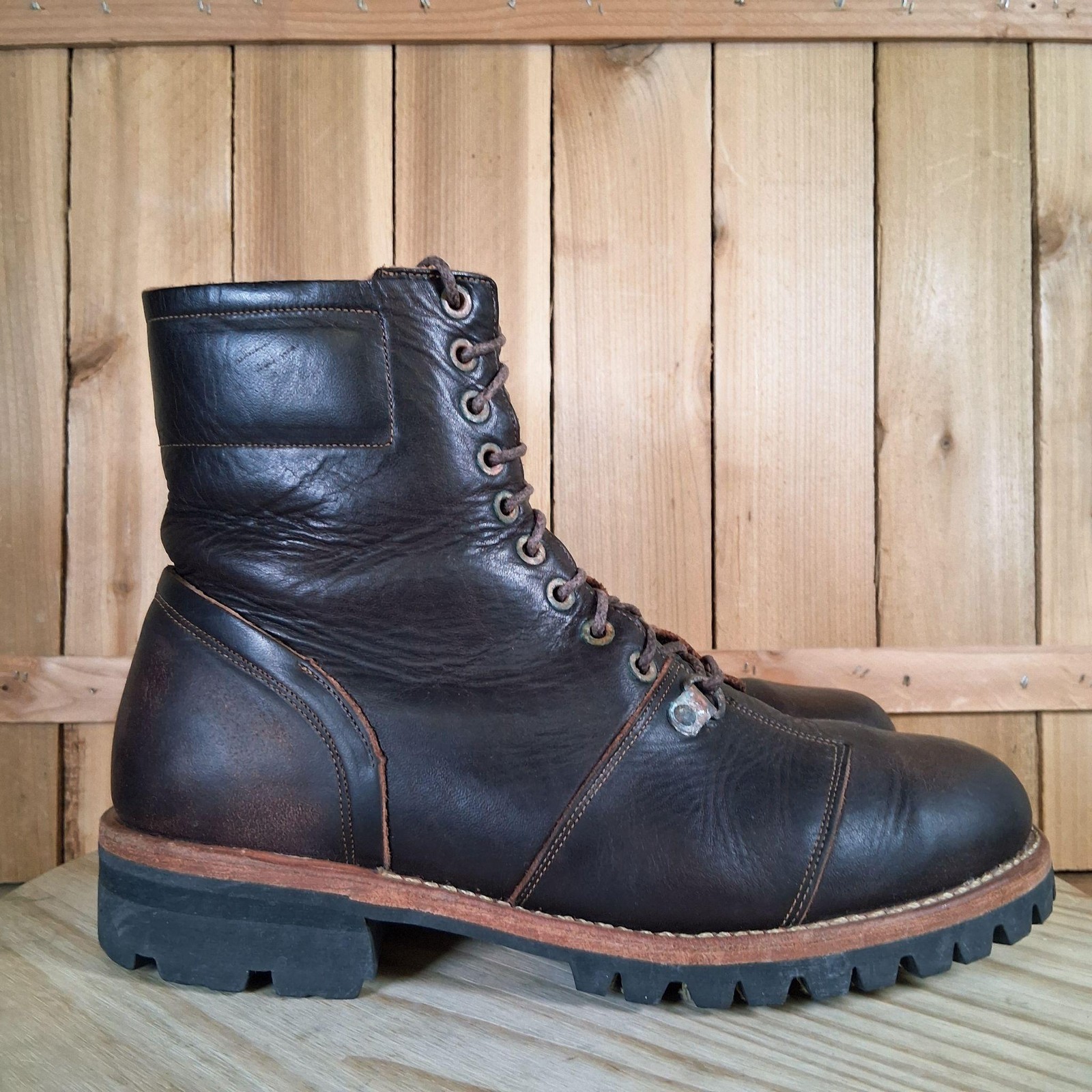 Timberland Tackhead 2011 Boots Mens 8.5 Leather Vibram Workwear Goodyear Welt