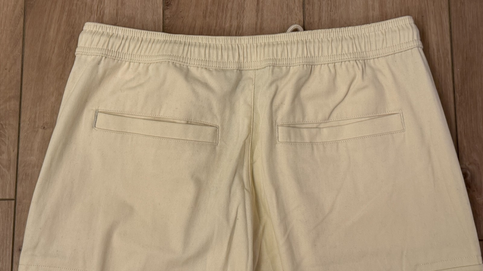 WeSC Open Bottom Cargo Pants Unisex Chino Style-Men L/Women XL-Pale Yellow-NWT