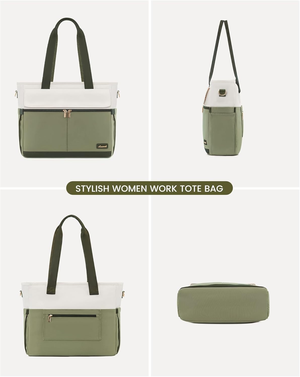 Functional Teacher Tote Bag – Stylish 15.6 Inch Laptop Bag with Luggage Sleeve