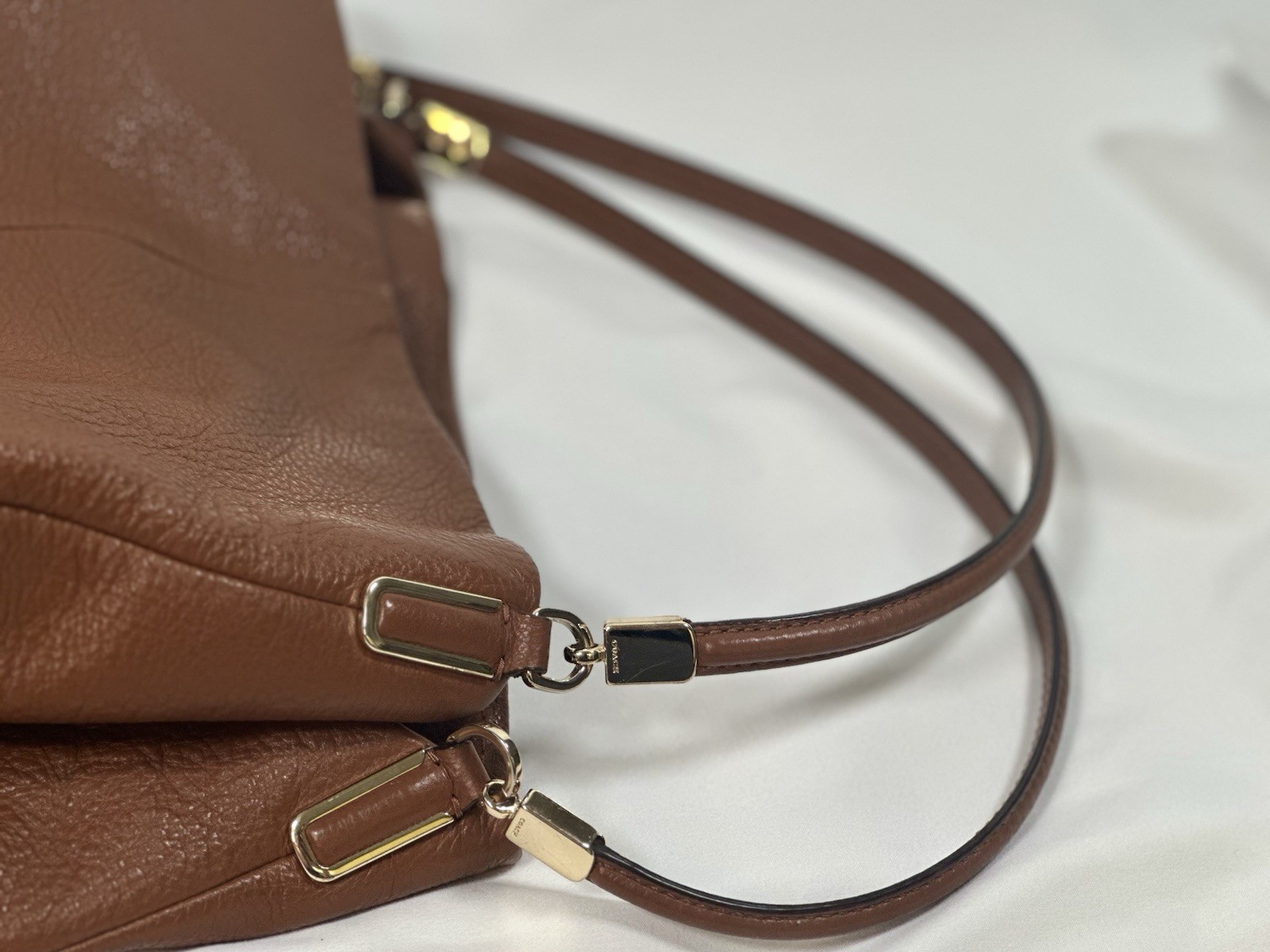 Coach F34495 Madison Phoebe SM Shoulder Bag Saddle Brown Soft Pebble Leather