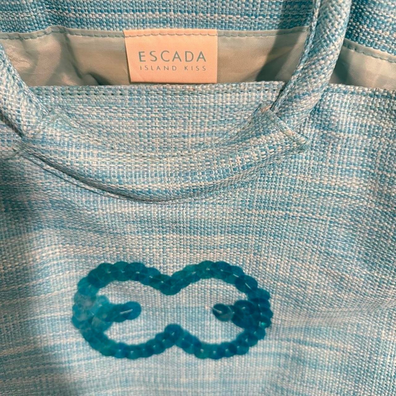 2000s Y2k Escada Island Kiss blue sequin tote bag blue sequin infinity symbol