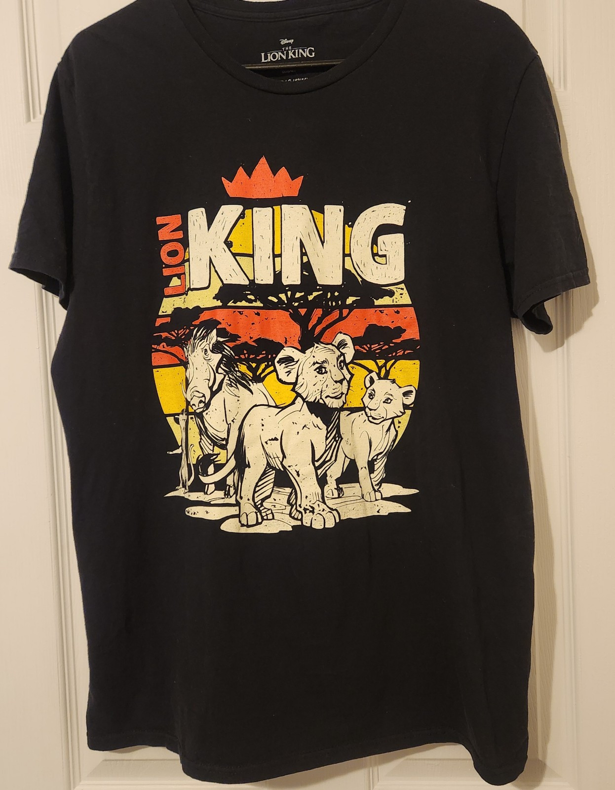 Disney The Lion King Shirt Black Large Sunset Safari Simba Timon Pumbaa Nala