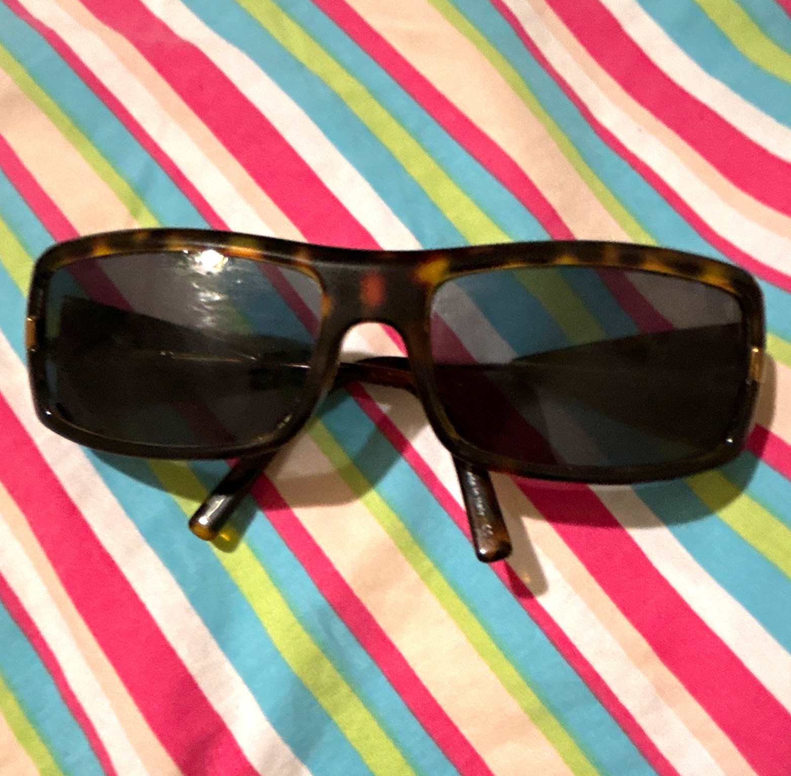 Vintage Prada spr08i wrap tortoise brown gold visor frame new nos 90s
