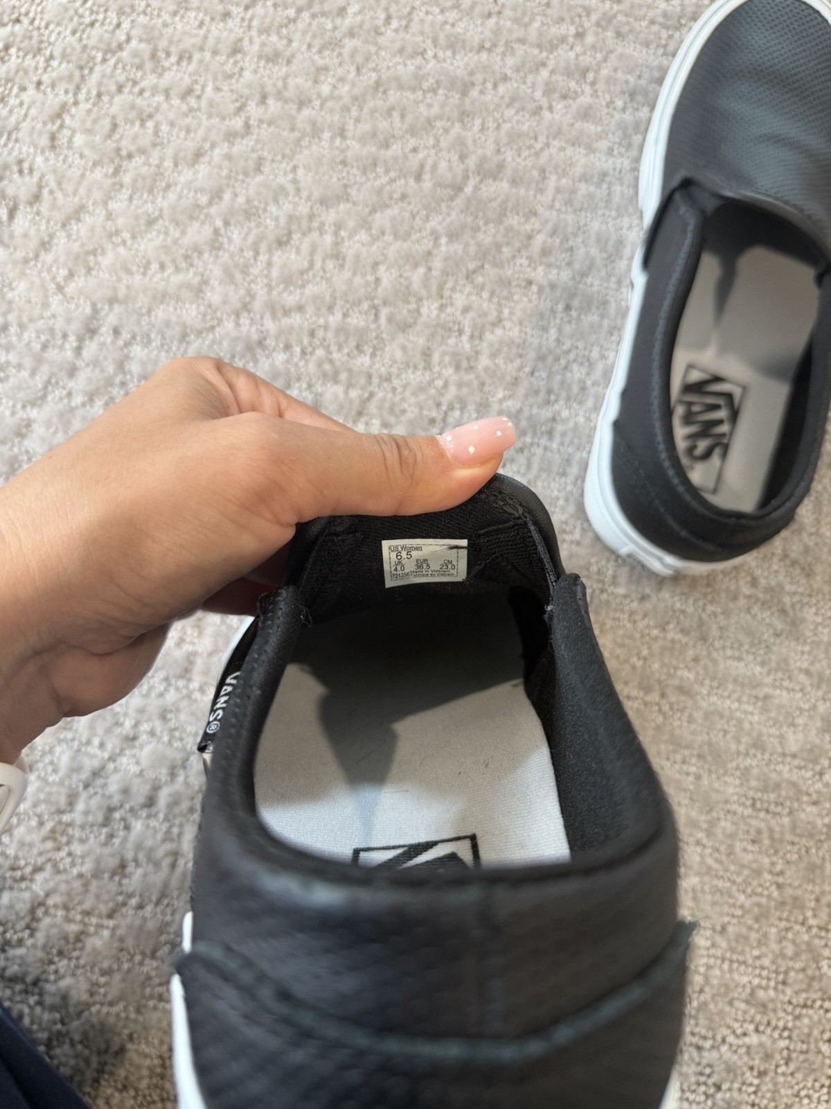 VANS Classic Slip-On Black Low Top Solid Slip-On Sneaker Rubber Outsole