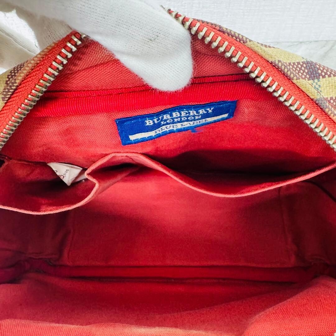 Burberry Blue Label Pink Nova Check Shoulder Bag Zip 21.5cm Japan DX485