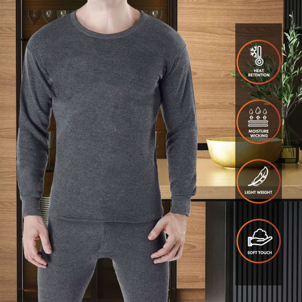 Mens Thermal Underwear Set Top Bottom Long Johnop Bottom Warm Set Winter NEW