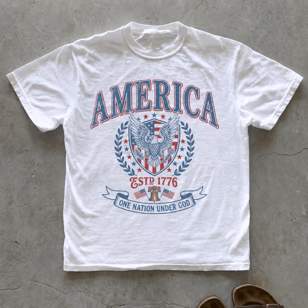Vintage Patriotic Eagle Shirt, Fourth of July USA Graphic Tee
