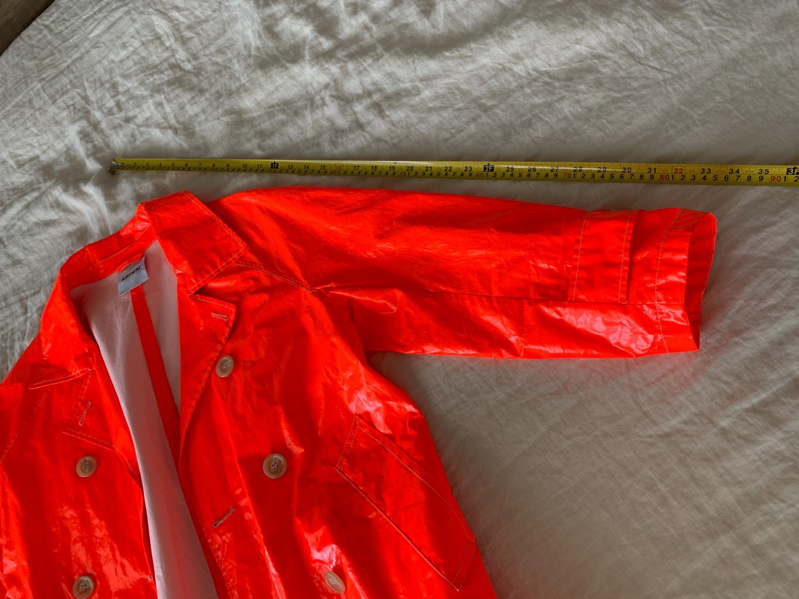 Aspesi Long Raincoat Bright Orange with Removable Insulated (Thermore) Lining