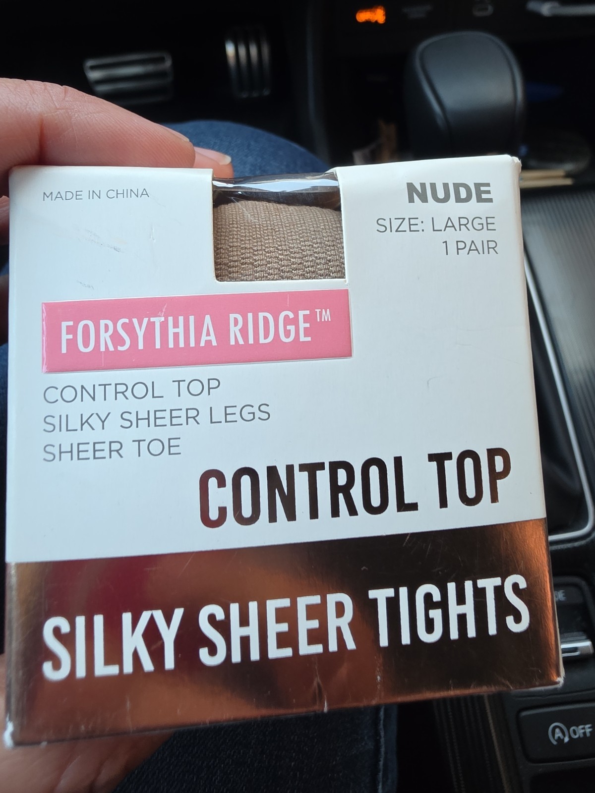 Forsythia Ridge Women’s Nude Silky-Sheer Control Top Tights Sz: LRG NIP