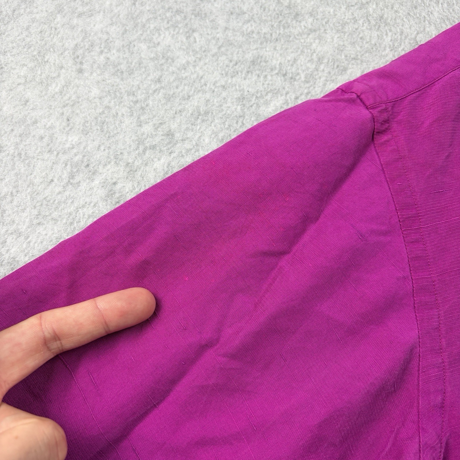 Ralph Lauren Purple Label Button Up Shirt Mens Medium Magenta 100% Silk Italy