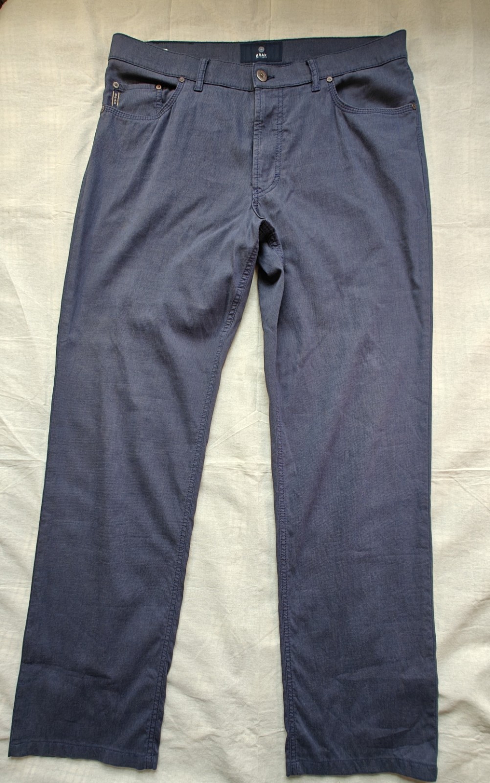 Brax Cooper Fan MTWA Pants Mens 38×36 Blue Straight Leg Stretch Cotton Trousers