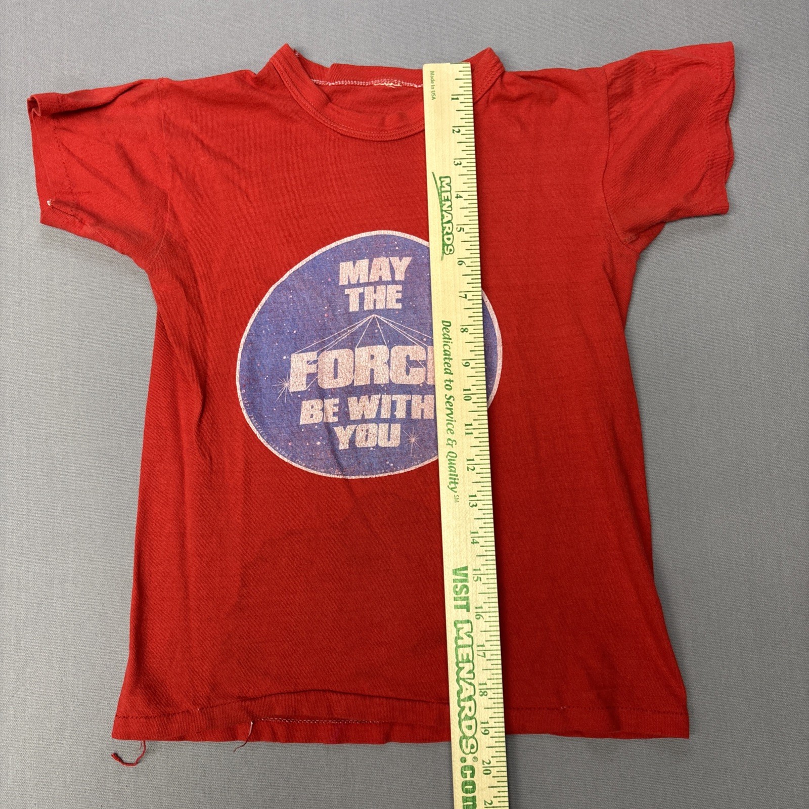 Vintage 1977 Star Wars T Shirt Sz Youth M? Red C07