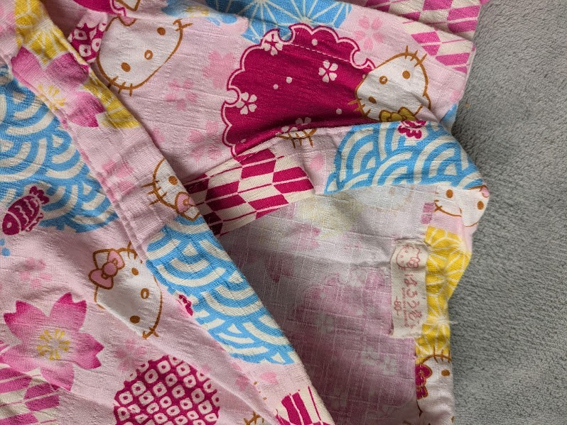 Hello Kitty Baby Romper 80cm Pink Sleeveless Yukata Jinbei Japan Exclusive Cotto