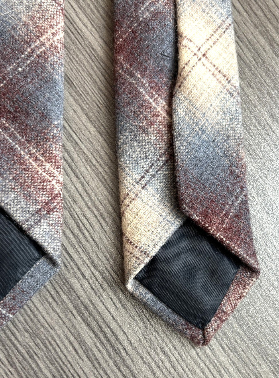 Pendleton Neck Tie Virgin Wool Plaid Checks 55in x 3-1/8in Blue Maroon Beige