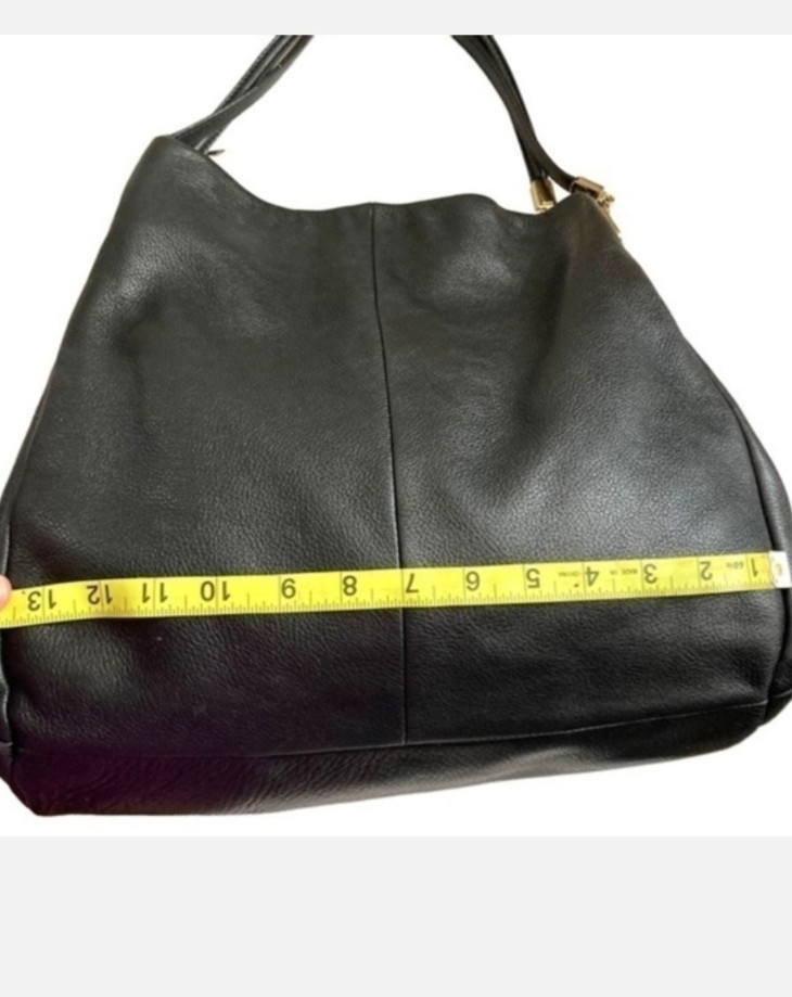 Coach Black Leather Phoebe Triple Compartment Bag