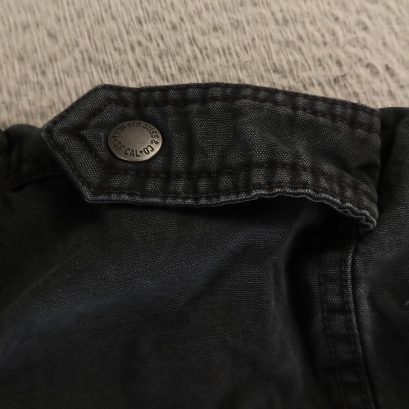 Levis Jacket Mens M Black 100% Cotton Duck Canvas Fleece Lined Military Field