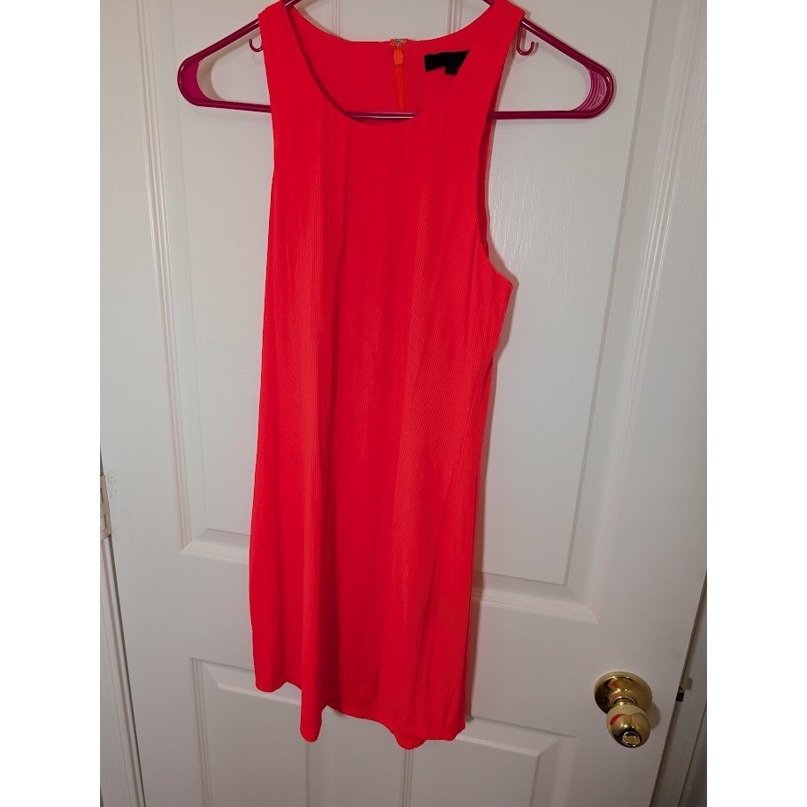 Hours Womens Ribbed Mini Dress Sleeveless Neon Casual Party Cocktail Small