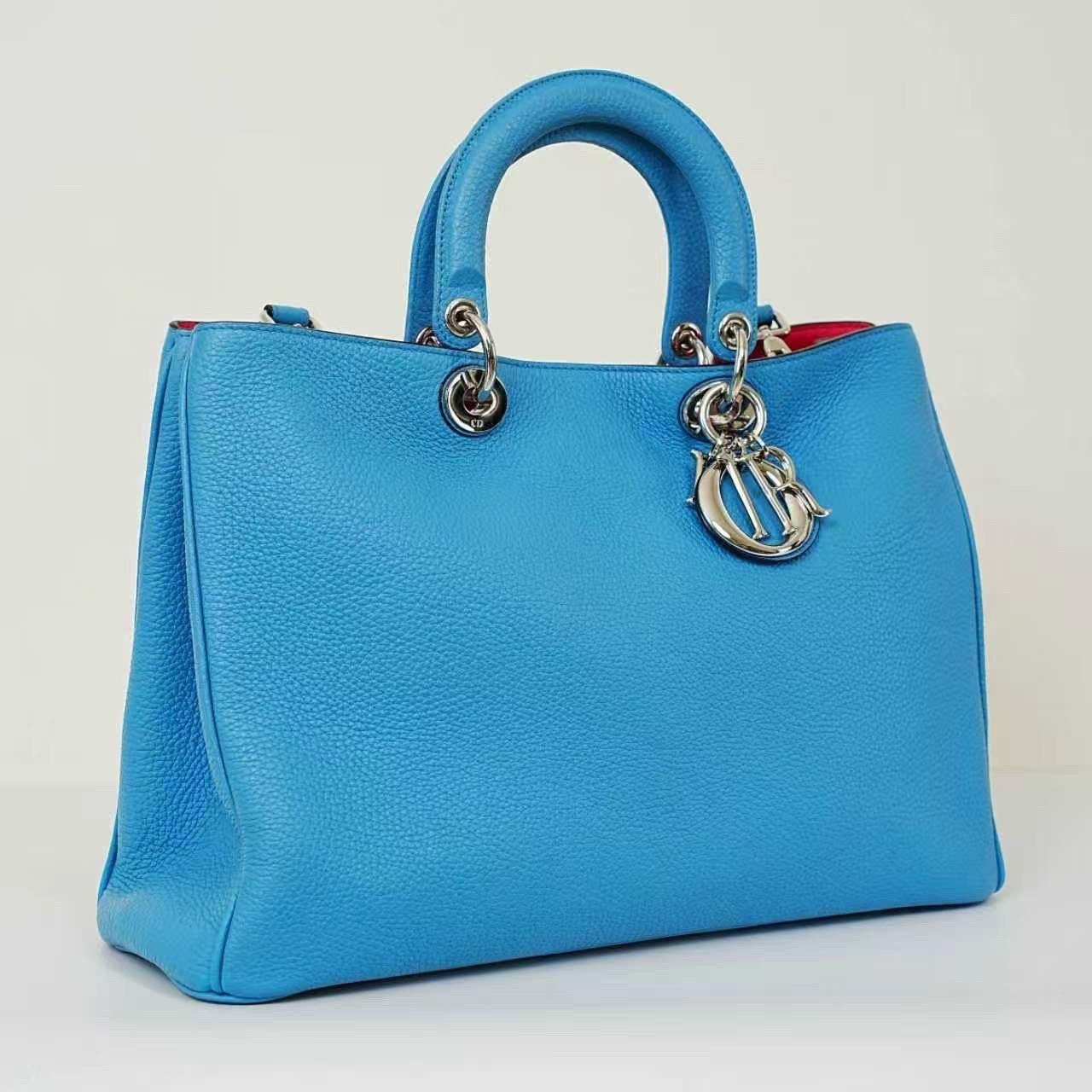 Dior Pre-Owned Authentic Satchel Blue Silver Free Tracked Shipping