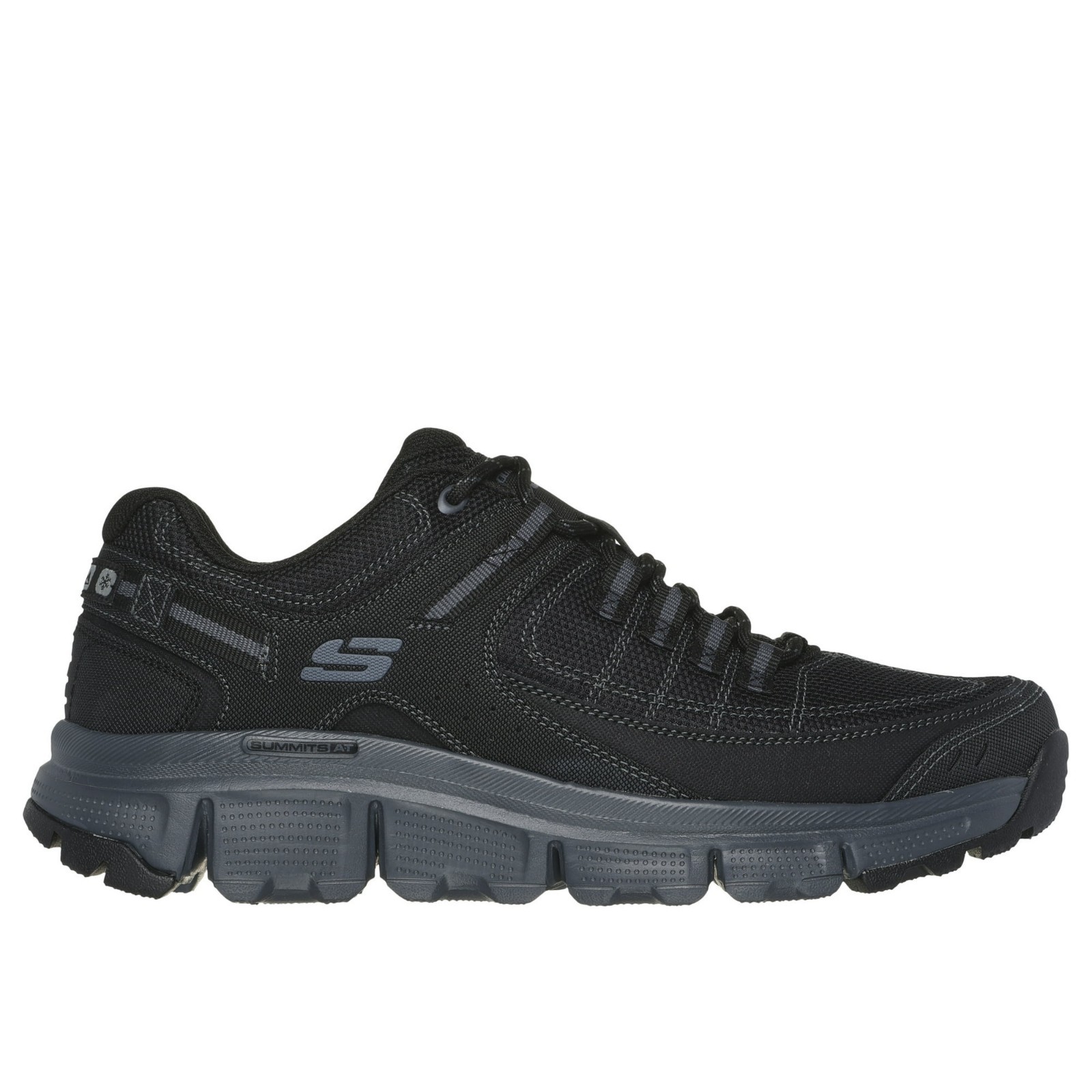 Skechers Men’s Memory Foam Summits AT Upper Sneaker, Black/Charcoal, Medium