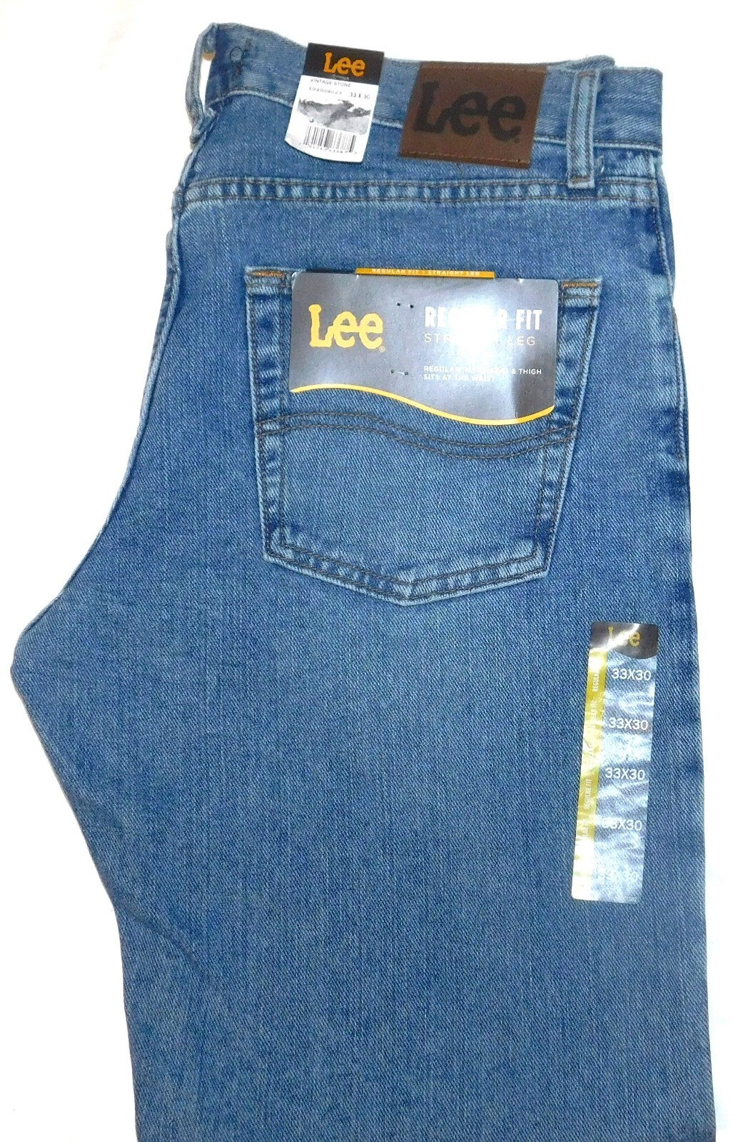 LEE Regular Jeans Straight Leg Regular Seat & Thigh Blue Wash Vintage Stone