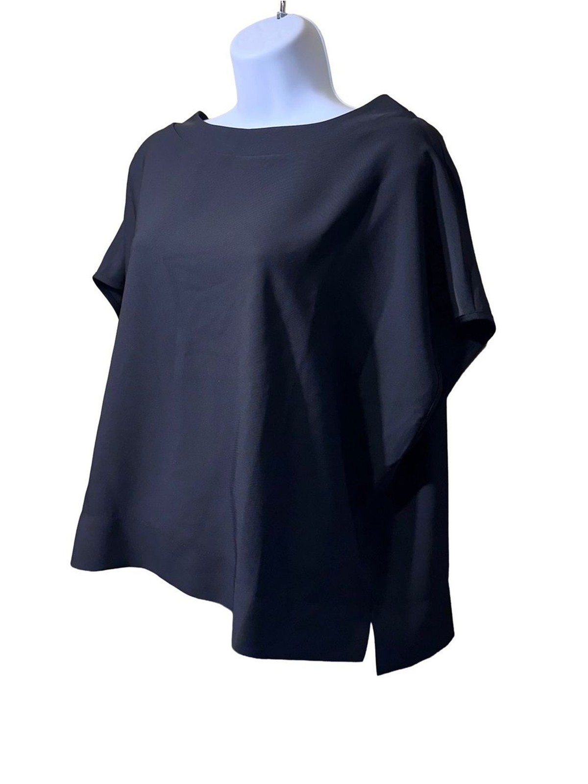 Jaki London Batwing Sleeve Oversized Fit Black Blouse Classic Elegant Size XS