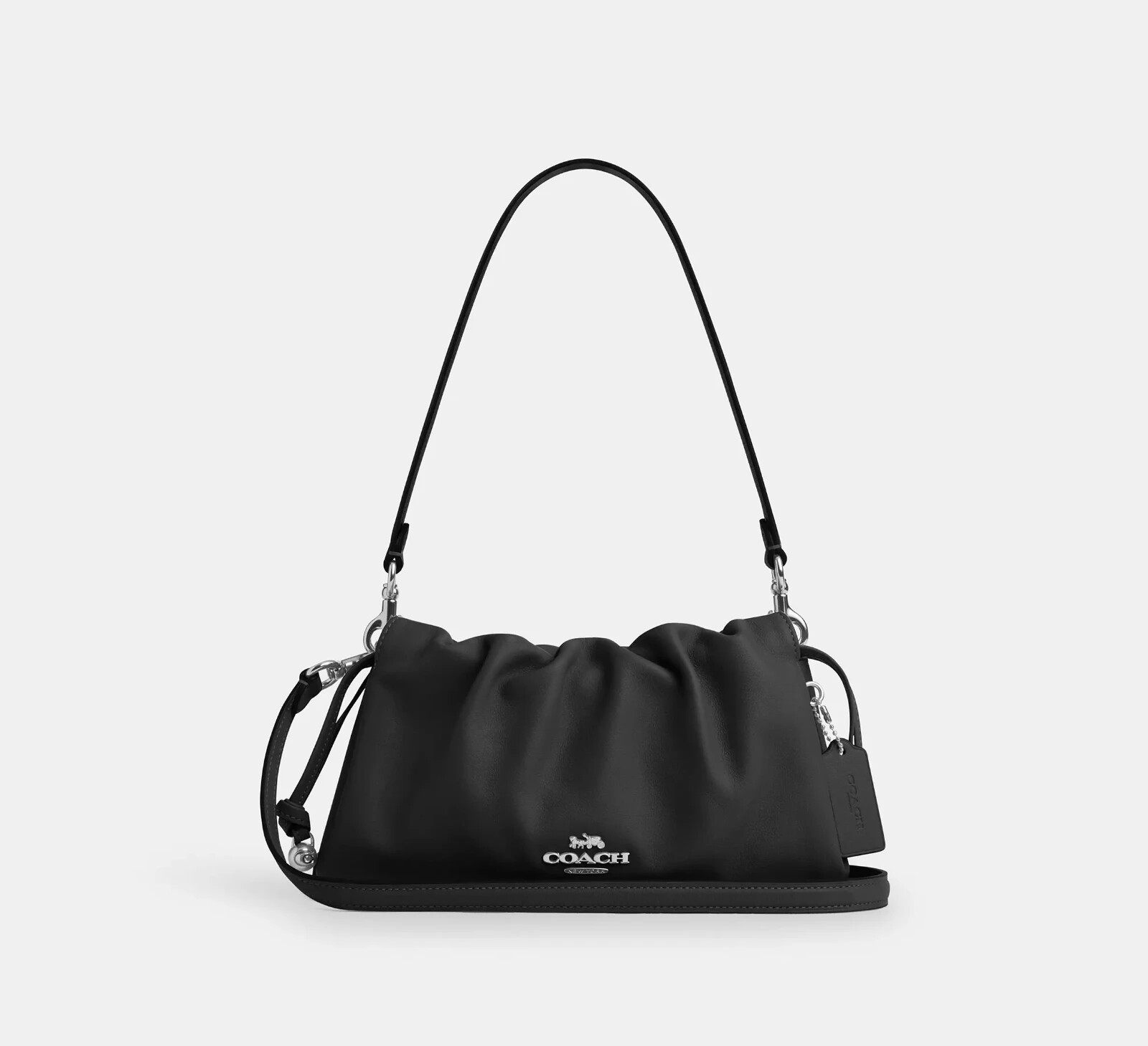 NWT Coach Faye Shoulder Bag With Ruching In Black CV529
