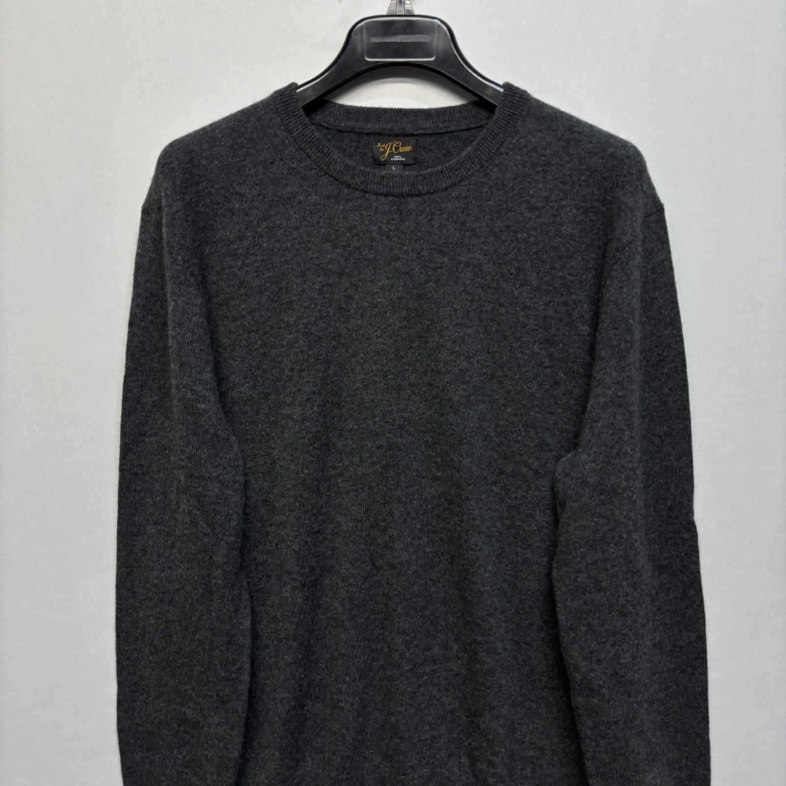 J. Crew Men 100% Cashmere Pullover Sweater Size Large SP24 Gray D108 -24