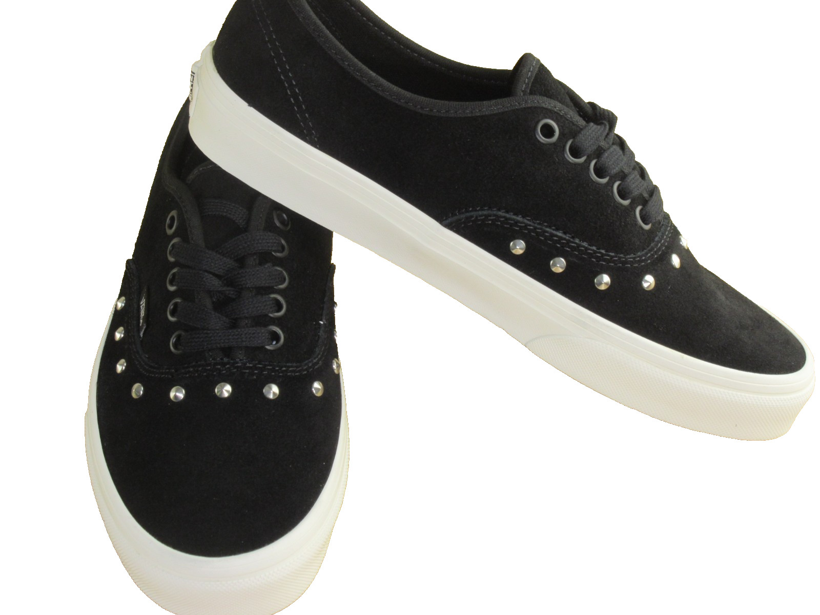 Vans Authentic Women’s Spikes Black White Suede lace up shoes Size 9 NIB