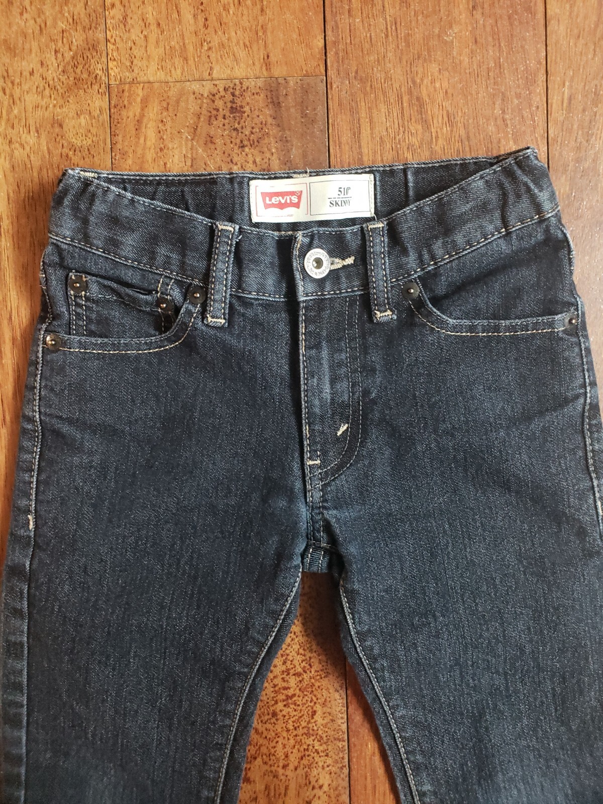 Levi’s 510 Skinny Stretch Wasit Adjusters Dark Blue Jeans Kids W24xL22 Size 8Reg