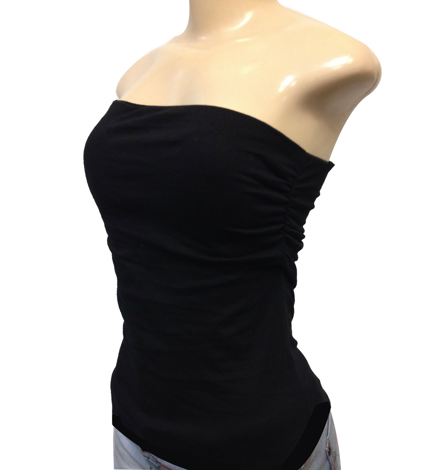 Tube Top Cotton Span Plain Solid Basic Layering No Built-in Bra S M L 1X 2X 3X