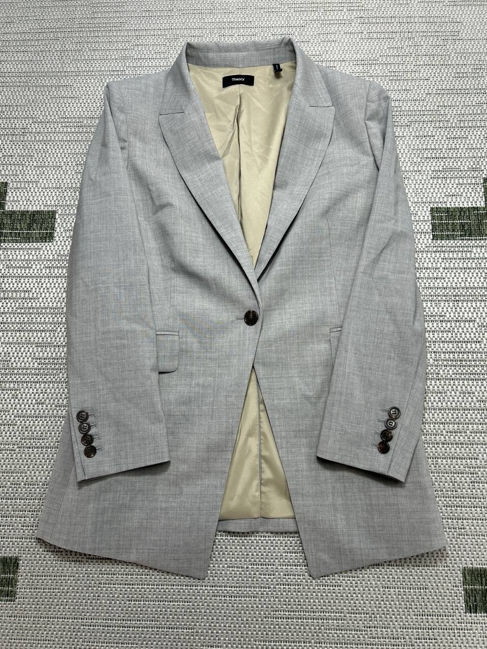Theory Jacket Womens 6 Gray Wool Sports Coat