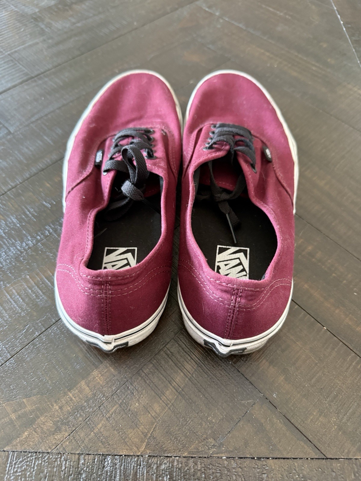 VANS Authentic Men’s Burgundy Canvas Lace-Up Low Top Sneakers Rubber Sole