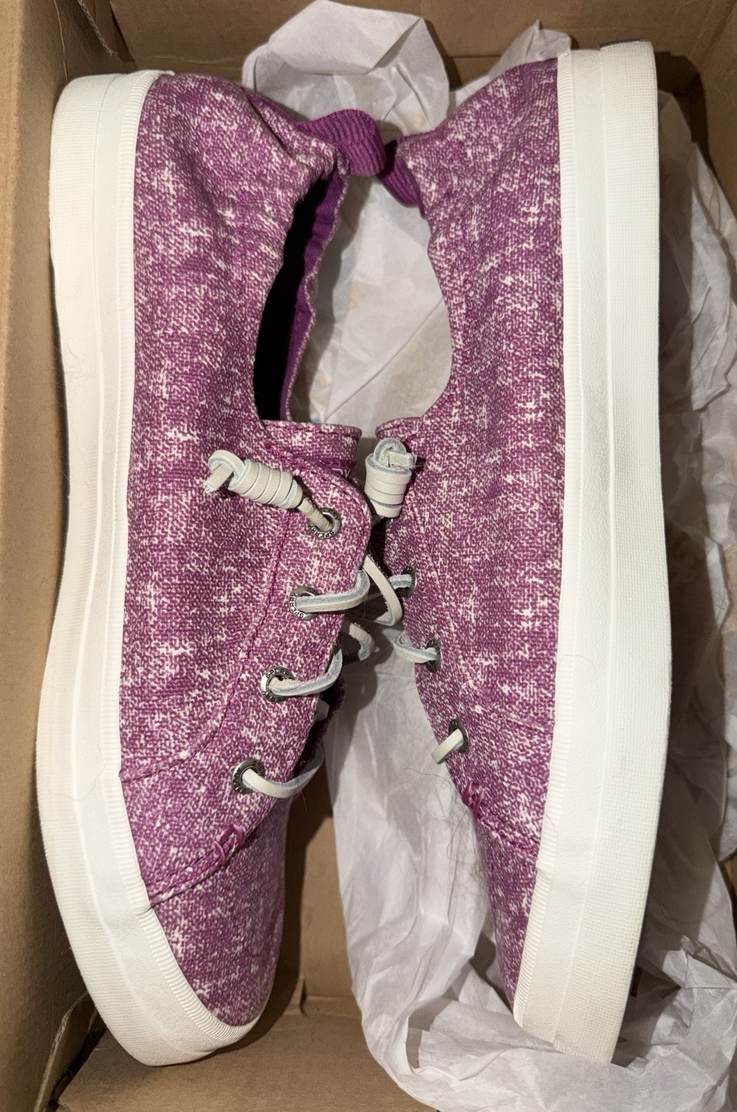 Sperry Crest EBB Sand Wash Pink/White Low Top Lace Up Sneakers W 10 EXCELLENT