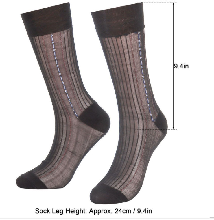 10 Pairs Mens Ultra Thin Dress Socks Silk Sheer Business Socks Soft Nylon Work