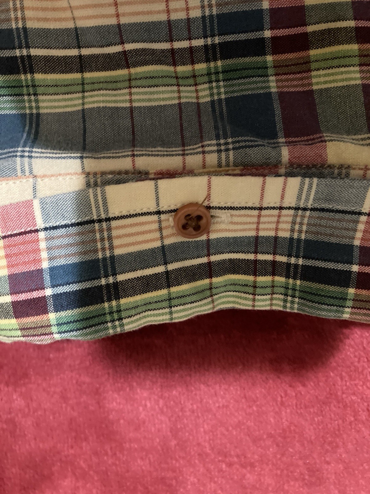 Ben Sherman Plectrum XXL Beige Plaid Long Sleeve Button Up 24in Pit To Pit