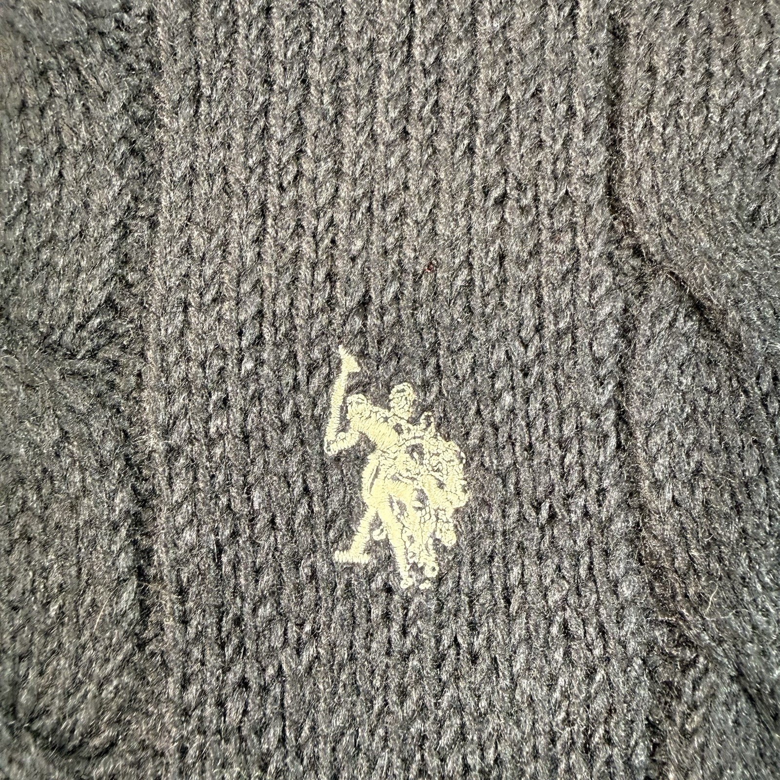 U.S. POLO ASSN Blue Crewneck Sweater White Pony Mens Sz XL Cable Knit NWT Preppy