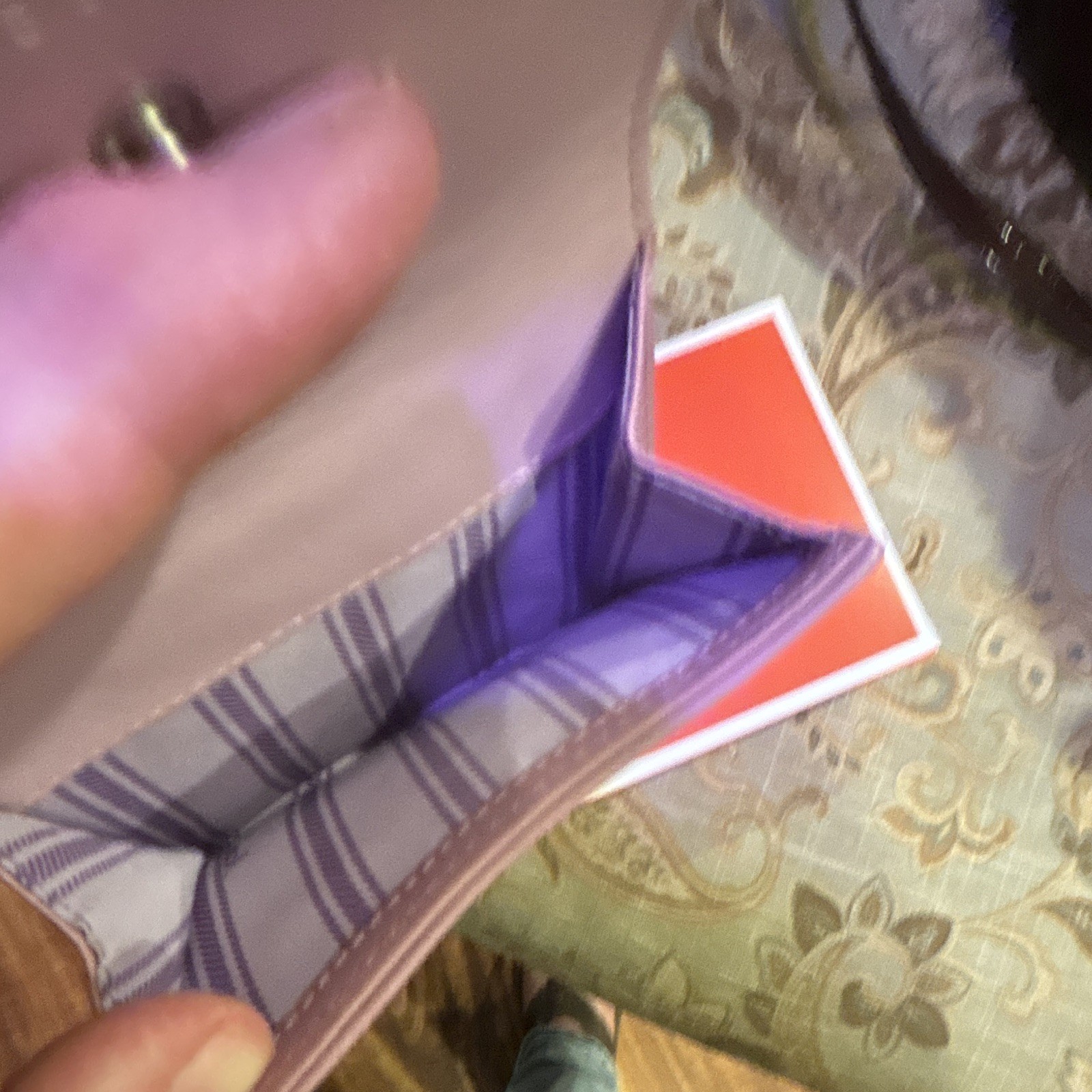Coach Purple Solid Bifold Folding Wallet w/ Logo Accent, Credit Card Slots