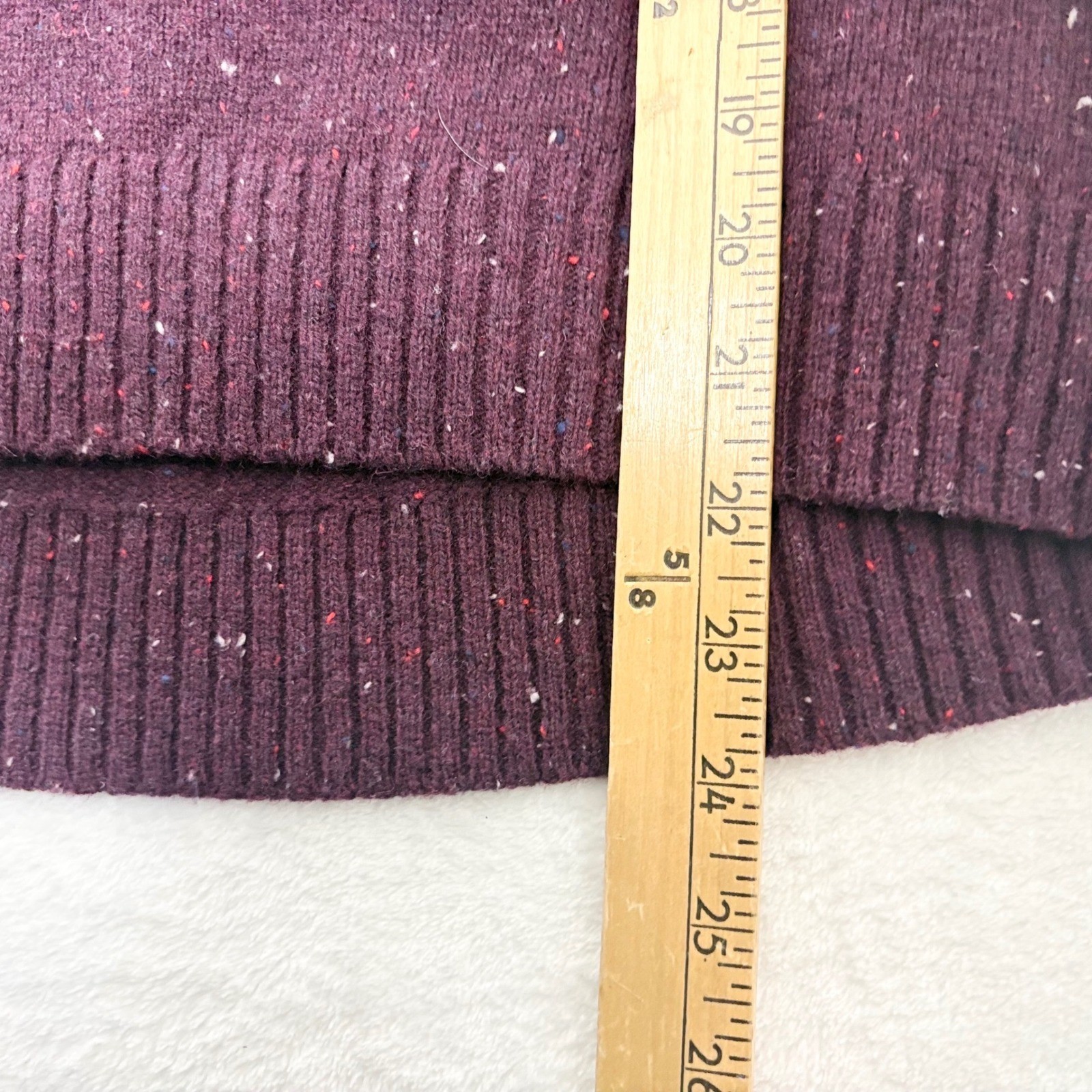 C&C California Dark Academia Plum Speckled Wool Blend Turtleneck Pullover Sz L