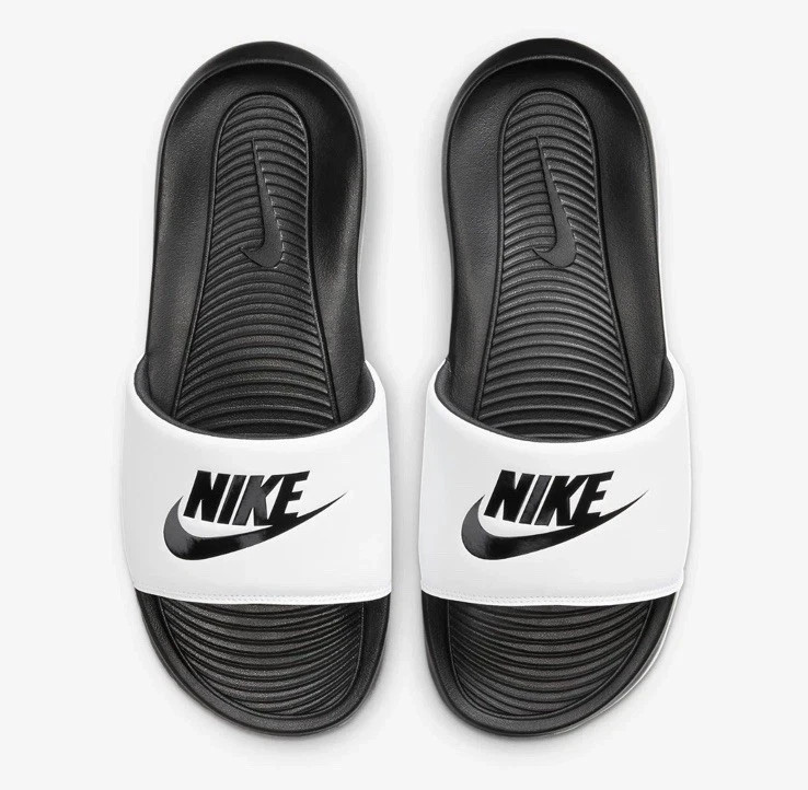 NIKE MEN’S VICTORI ONE SLIDE BLACK / WHITE CN9675 005 Size 14