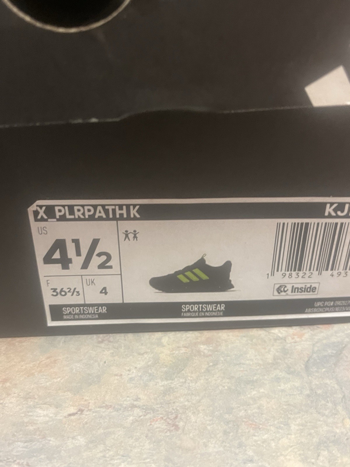 adidas X_PLRPATH KJ1817 Breathable Mesh Low Top Lace-Up Sneaker Black/Green
