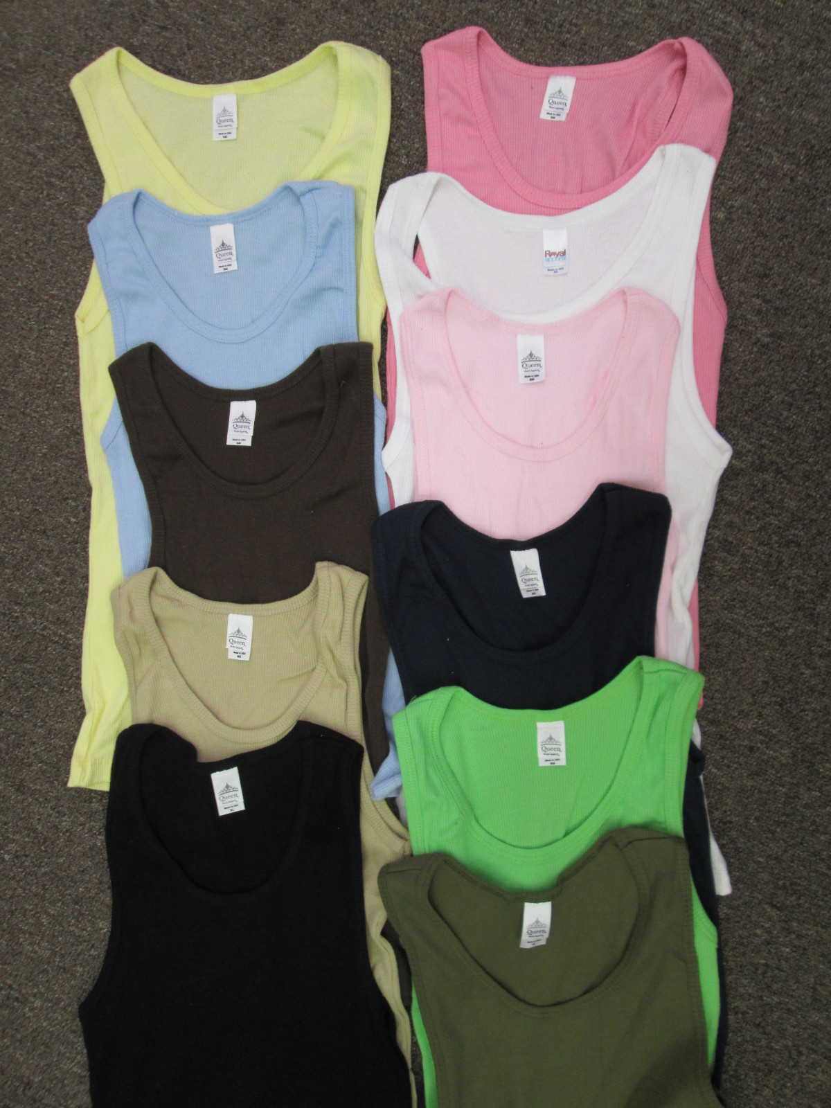 Girls Juniors Ribbed Tank tops SM Med Lg XL 2XL Pink Blue White Black Tan NWOT