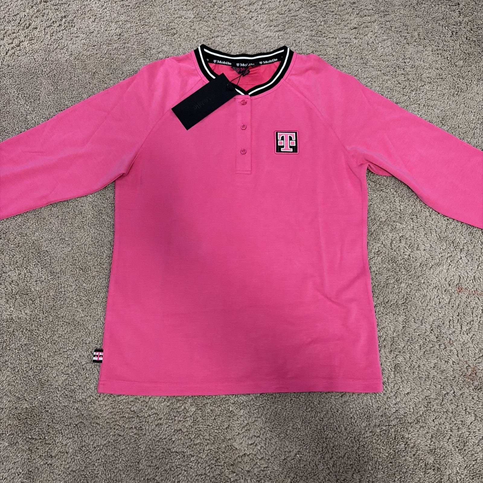 T-MOBILE Employee Uniform Sweatshirt Pink Women’s Medium Half Zip