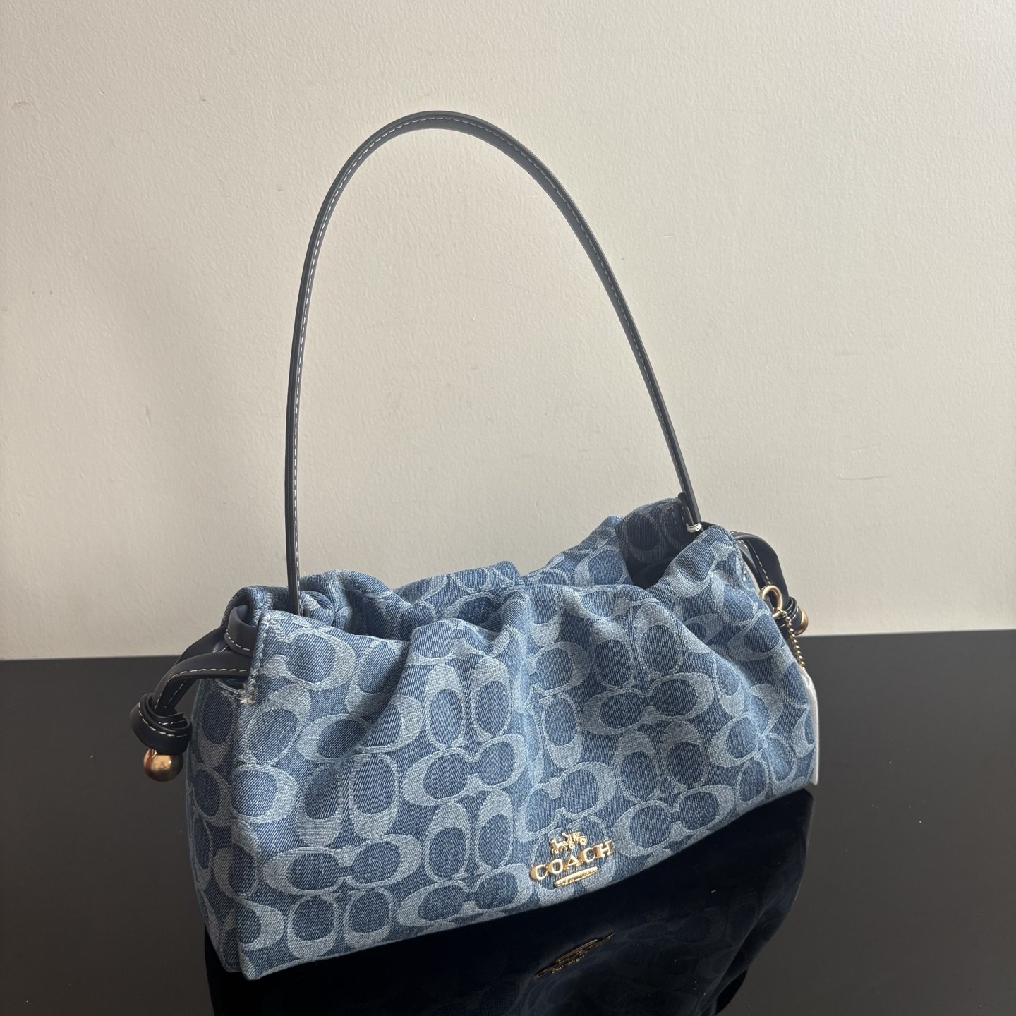 Coach CDE45 Faye Shoulder Bag Signature Denim 2WAY Gold HW Outlet New Japan