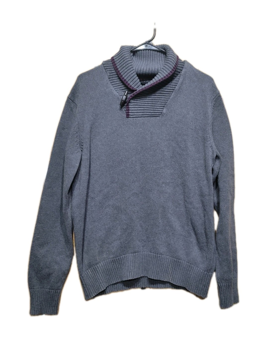 Sean John Knit Turtle Neck Sweater Gray Mens Medium