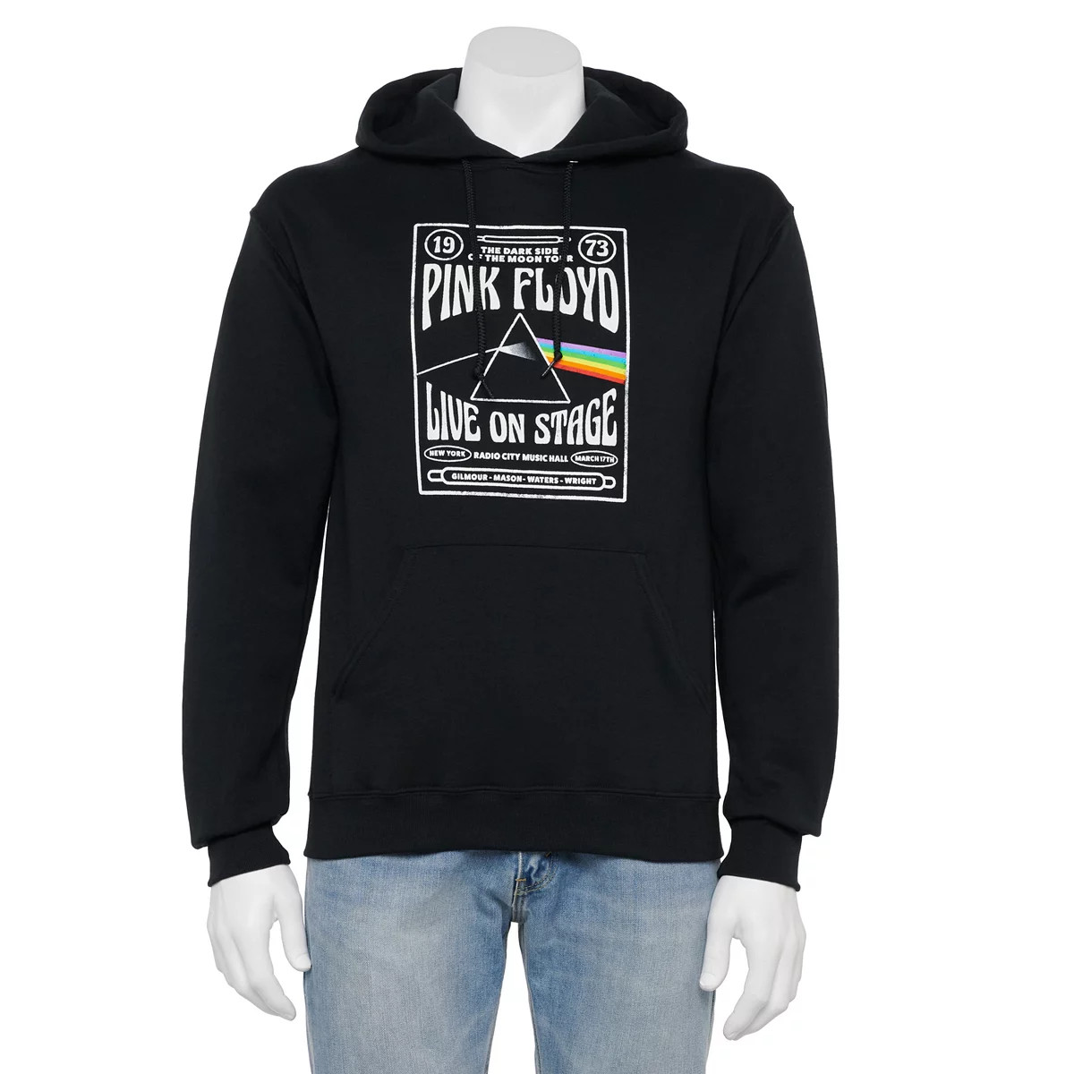 Pink Floyd Dark Side Of The Moon Live On Stage Hoodie Mens Size XL Black NWT