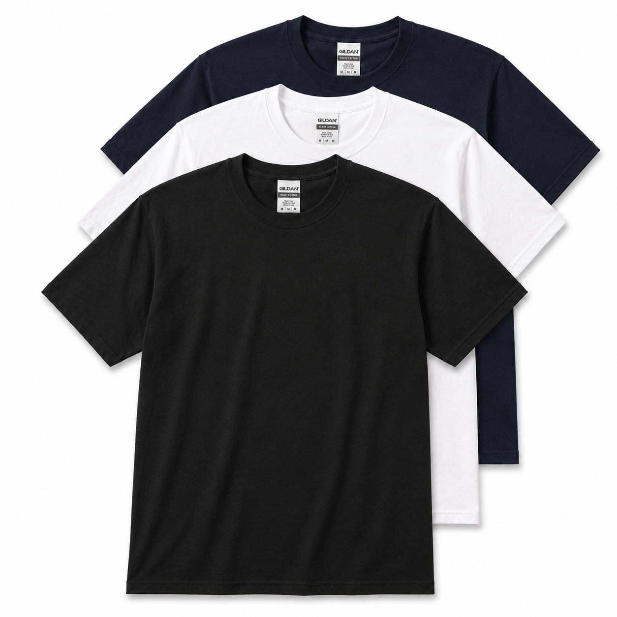 Gildan Heavy Cotton 5000 T-Shirt 3 & 5 Pack Men’s Plain Crew Neck Cotton Tee