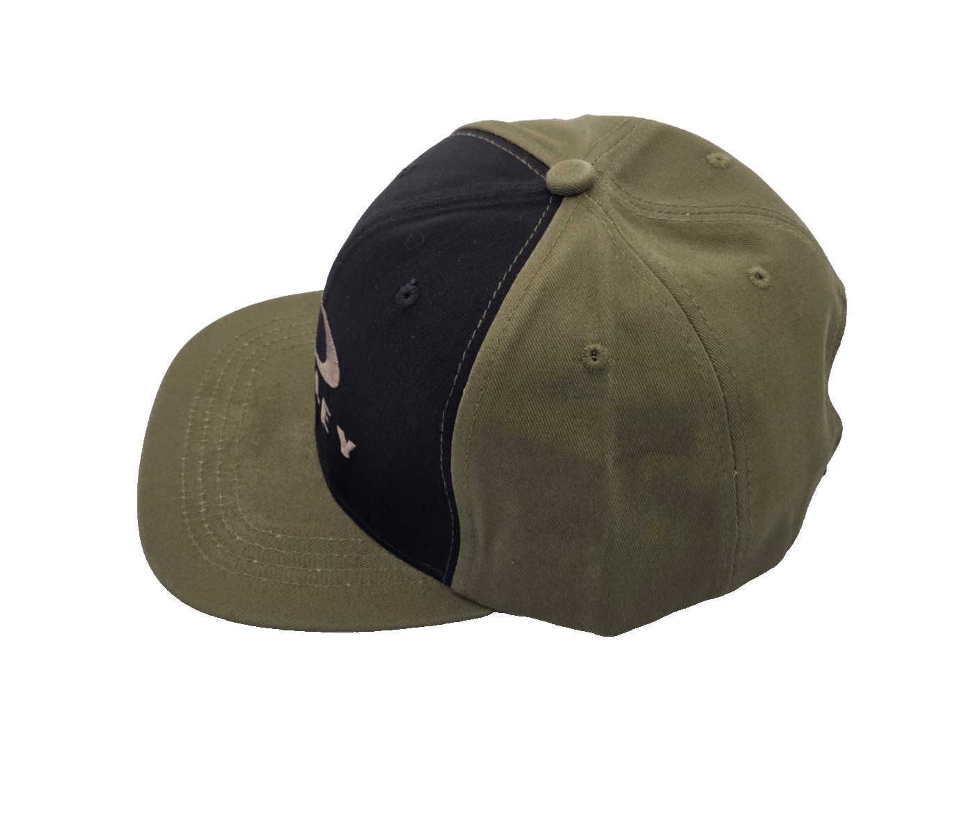 Oakley Two-Tone Army Green and Black Embroidered Logo Snapback Adjustable Hat