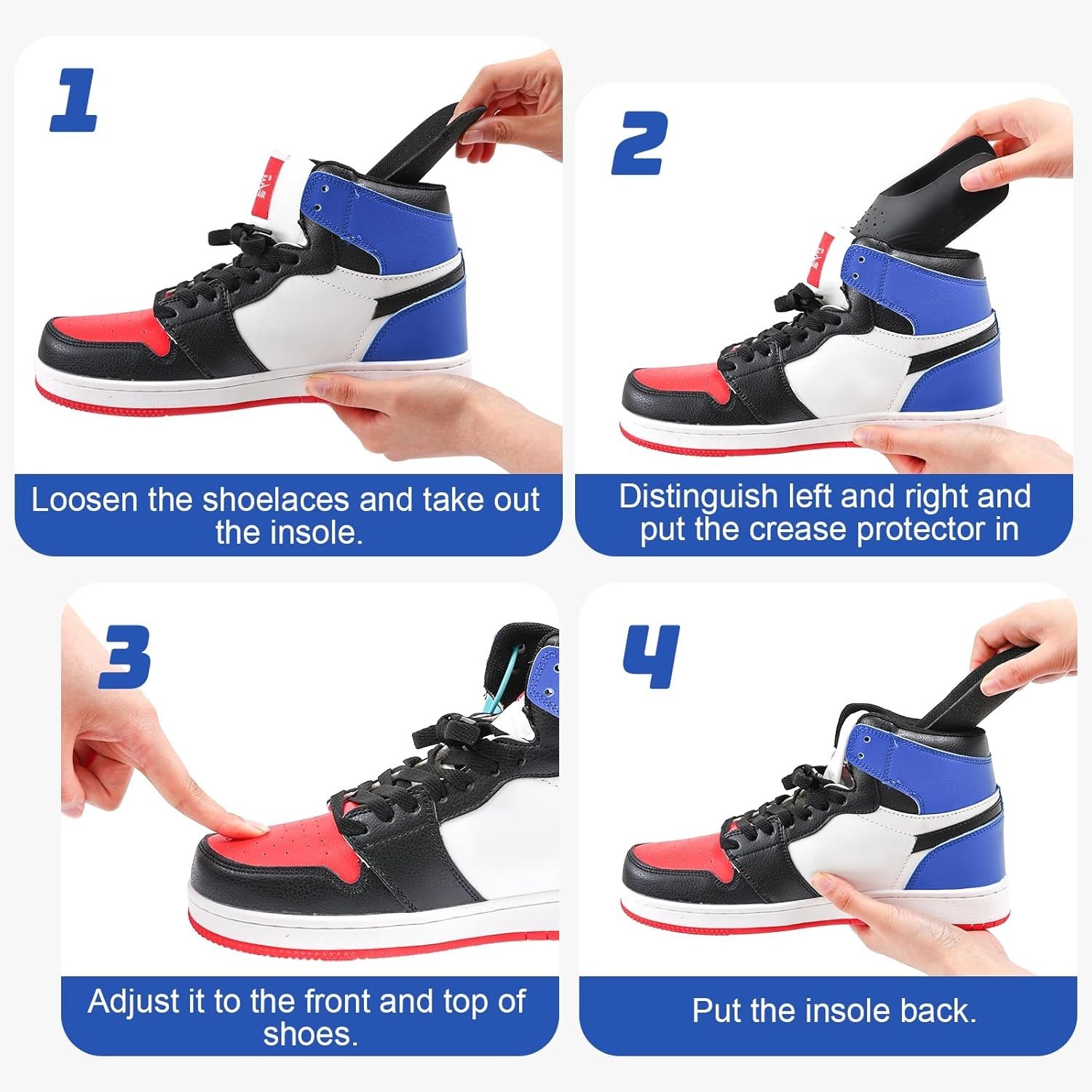 Comfortable Shoe Crease Protectors for Sneakers Sizes 7 to 13 Easy to Use