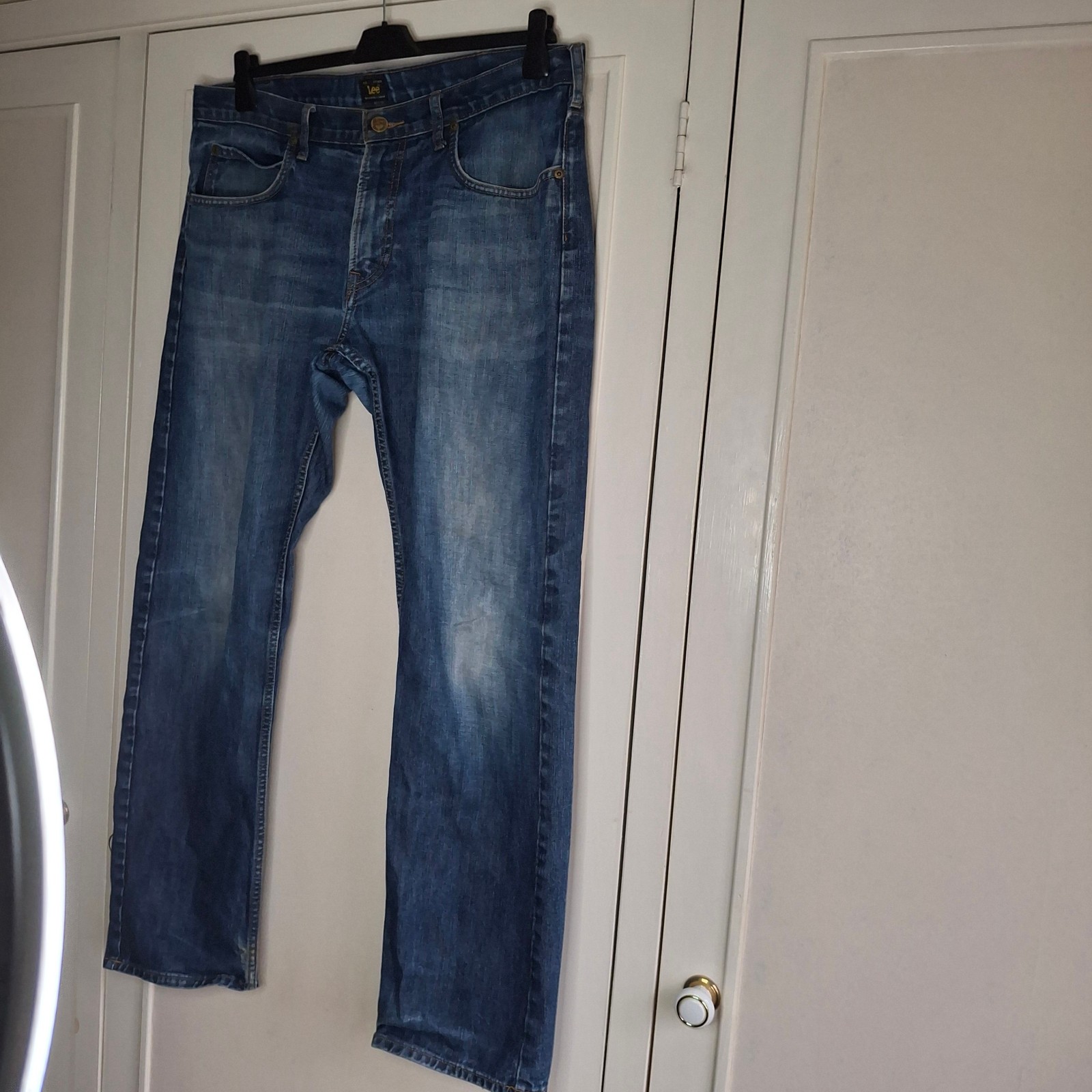LEE VINTAGE Mens Blake Jeans Blue Stonewash 36W 29-32L Straight Fit VGOOD COND