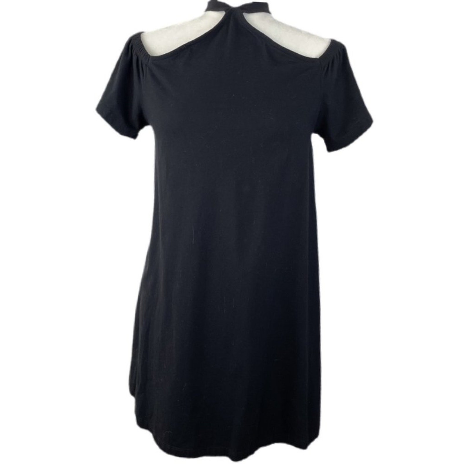 ASOS Basic Off Shoulder Little Black Halter Dress Sz 4